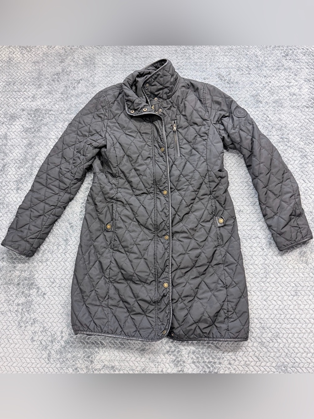 Lauren Ralph Lauren Women's Black Diamond Quilted Barn Jacket Size Small